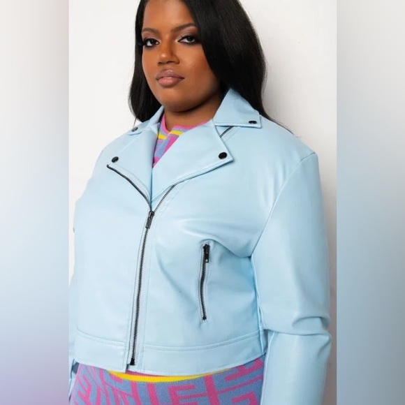 PLUS AZALEA WANG ICE COLD SPRING MOTO JACKET - Picture 8 of 9